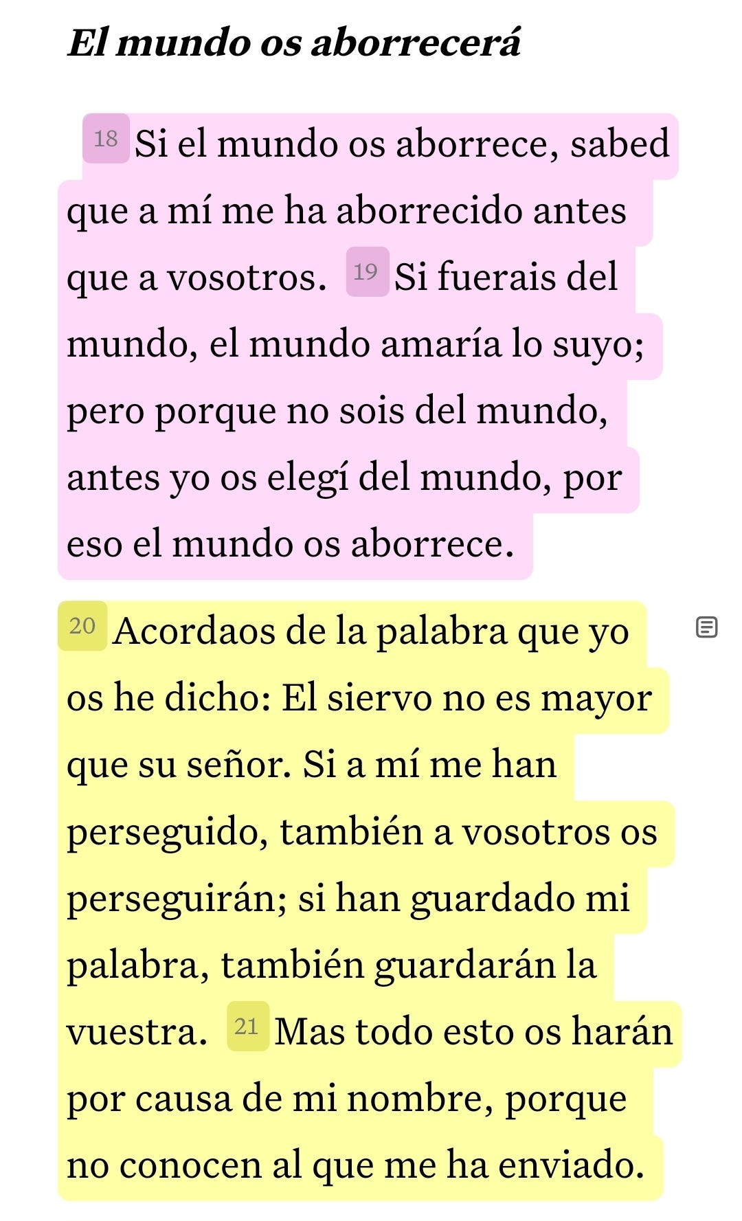 Juan 15:18–21