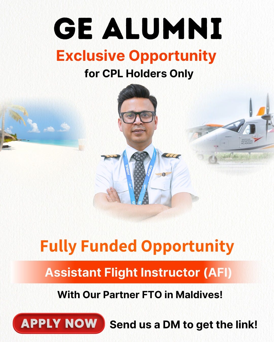 GE Alumni CPL Holder Exclusive Opportunity in the Maldives!