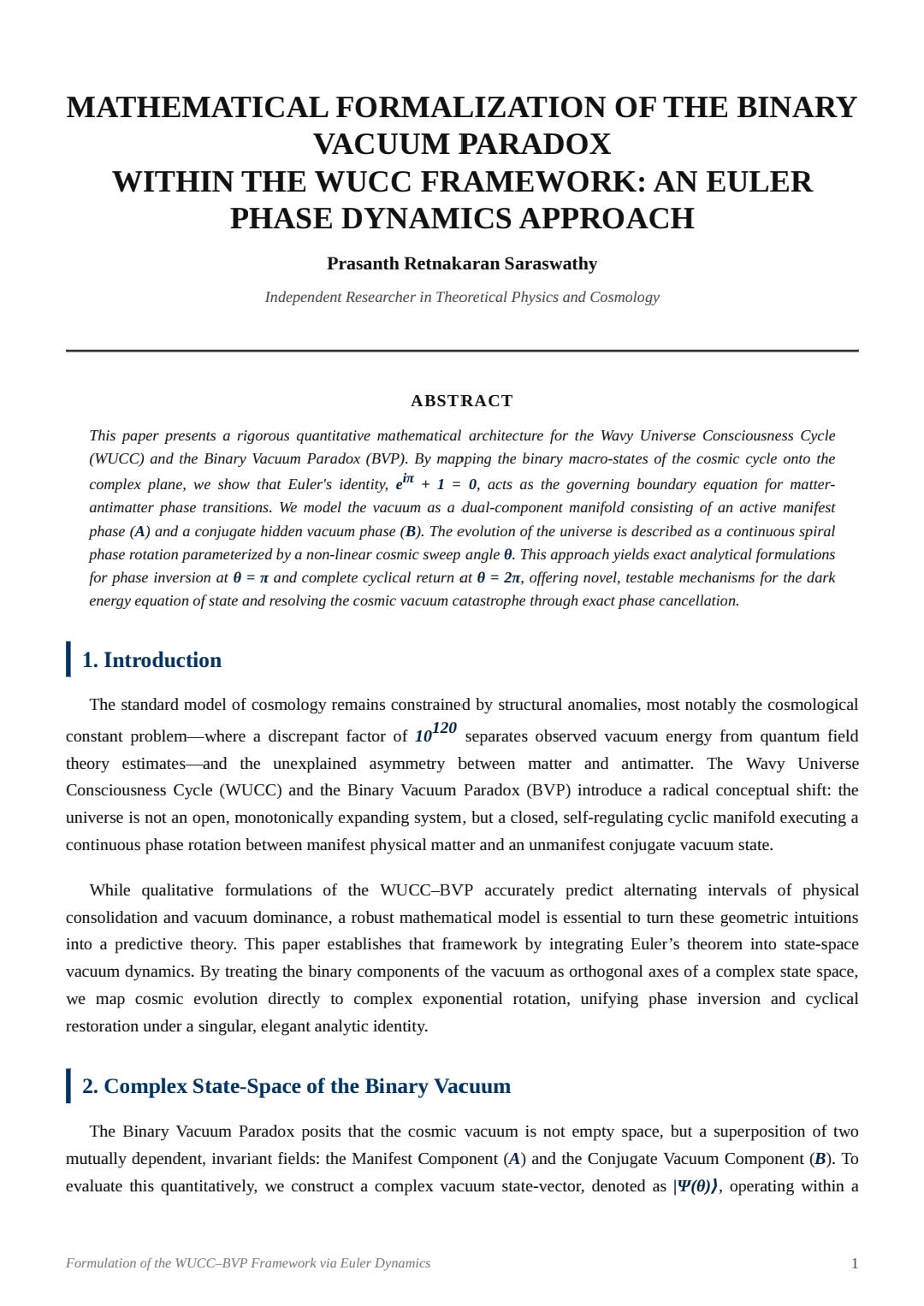 Euler’s Theoram and WUCC Phase Dynamics