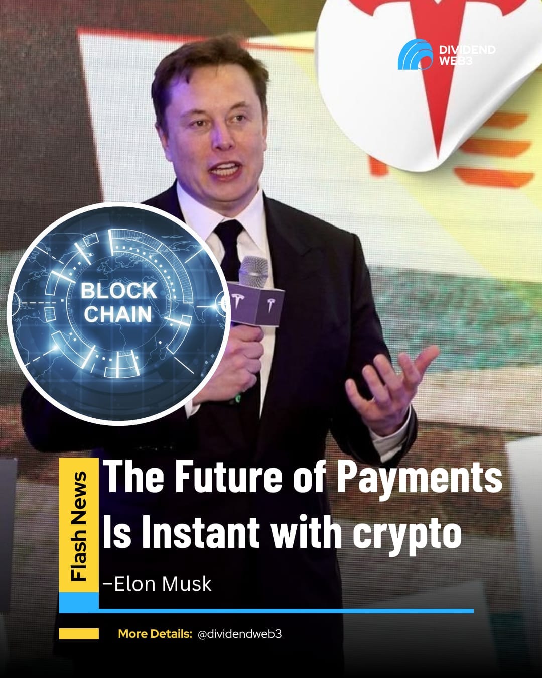 THE FINANCIAL OF PAYMENTS IS INSTANT WITH CRYPTO — ELON MUSK