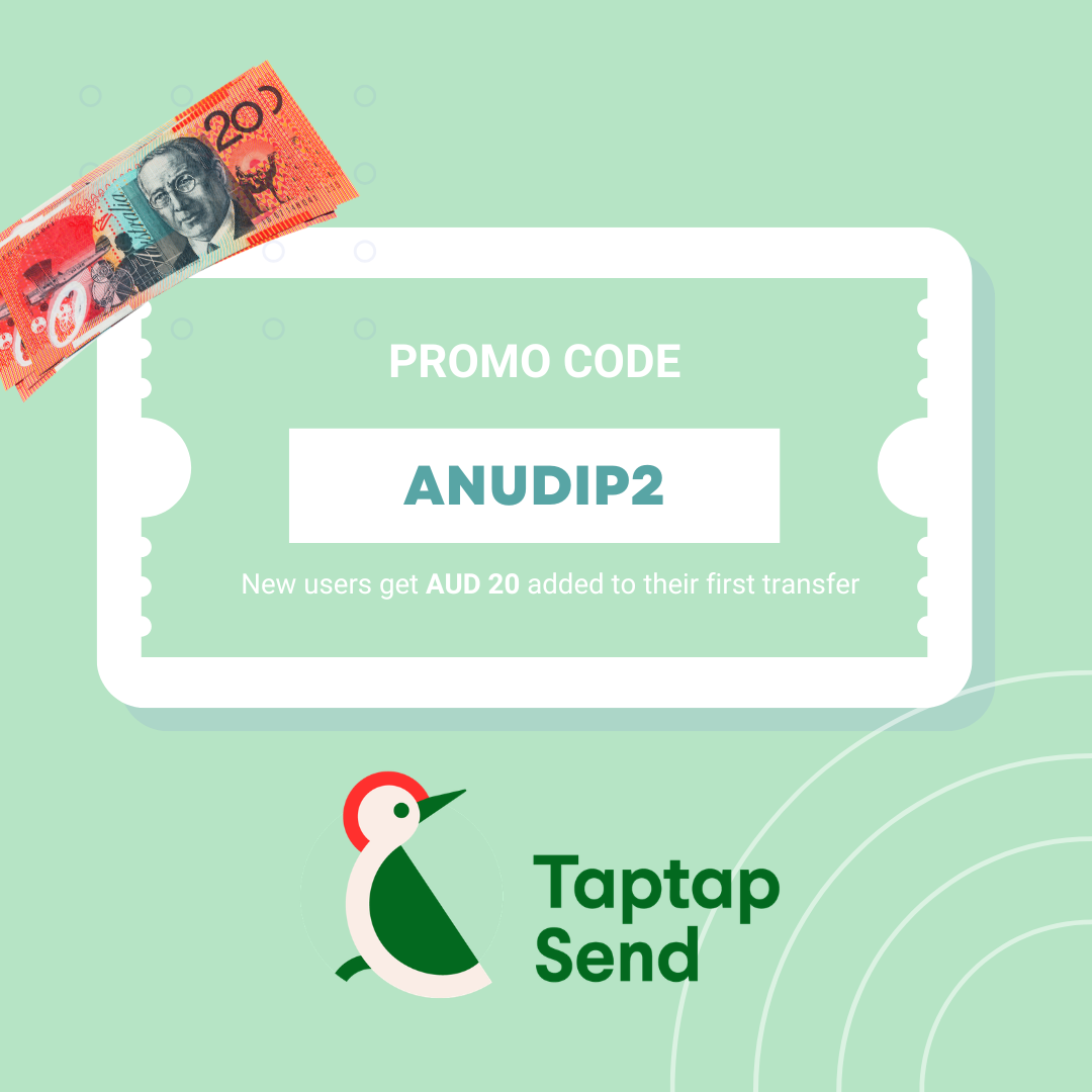 TapTap Send Australia Promo Code 2026 (Working): ANUDIP2 — Get Free AUD 20 Bonus