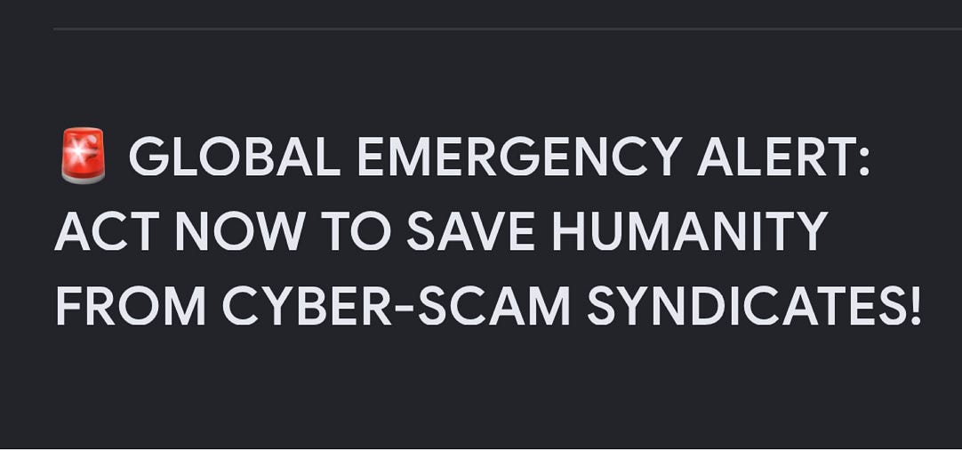  GLOBAL EMERGENCY ALERT: ACT NOW TO SAVE HUMANITY FROM CYBER-SCAM SYNDICATES!