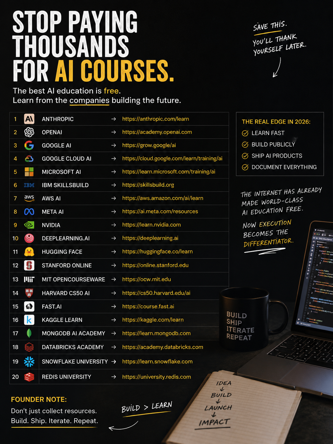 Stop Paying Thousands for AI Courses The Internet Already Made Elite AI Education Free