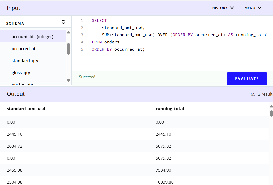 Windows functions in SQL