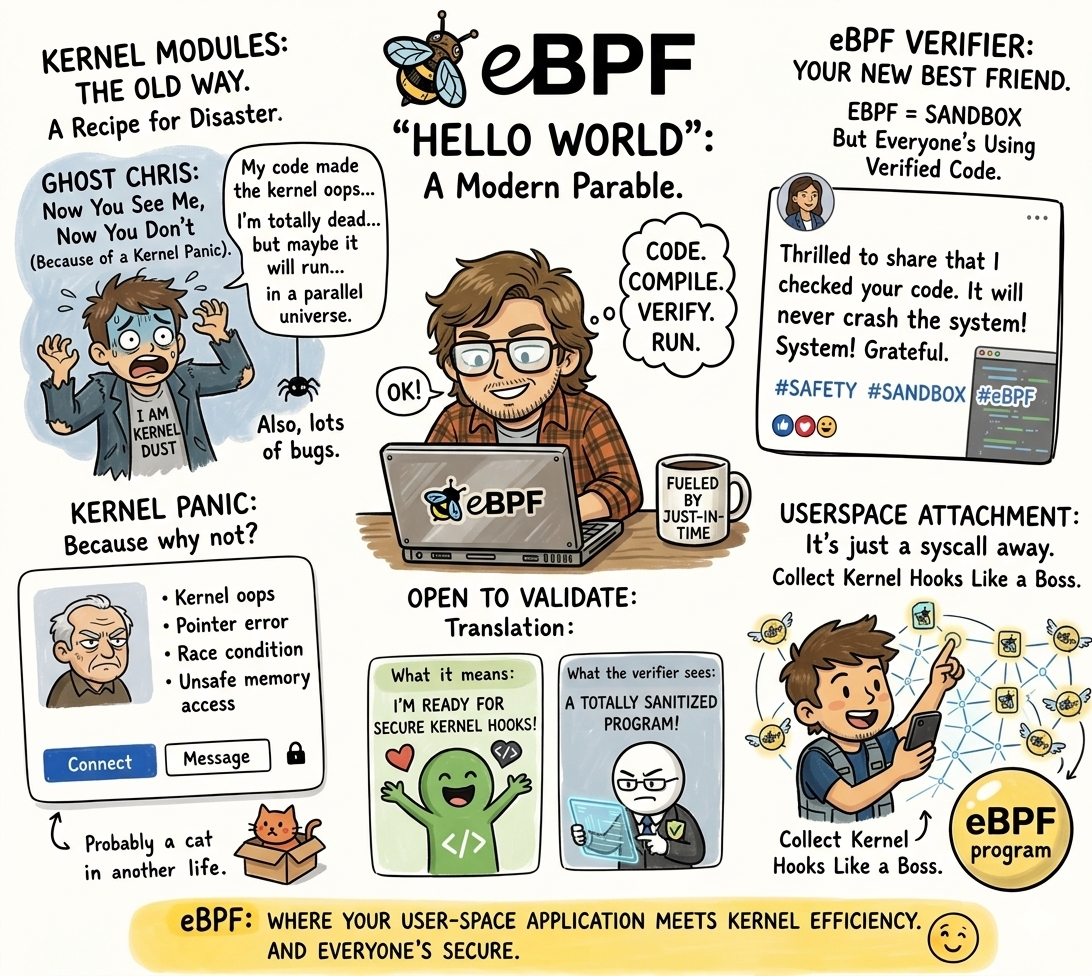eBPF: Hello World Or: how I learned to run code in the kernel without crying