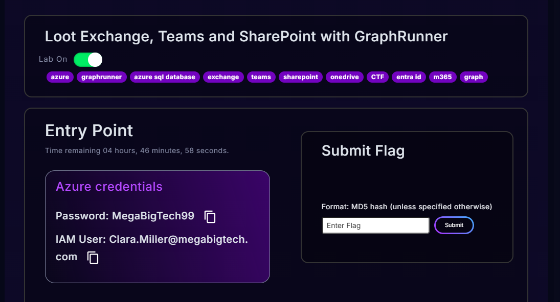 Loot Exchange, Teams and SharePoint with GraphRunner (PwnedLabs.io)