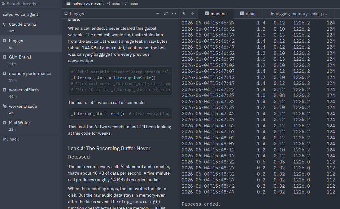 What I Learned Debugging a 339 MB Memory Leak in a Voice Bot (the Hard Way