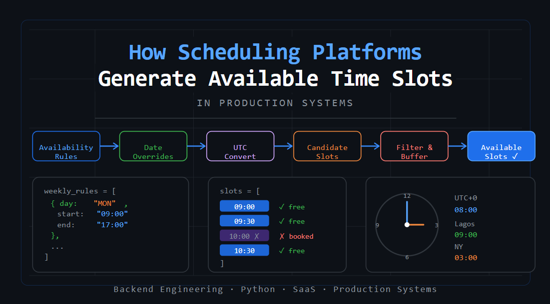 How Scheduling Platforms Generate Available Time Slots in Production Systems