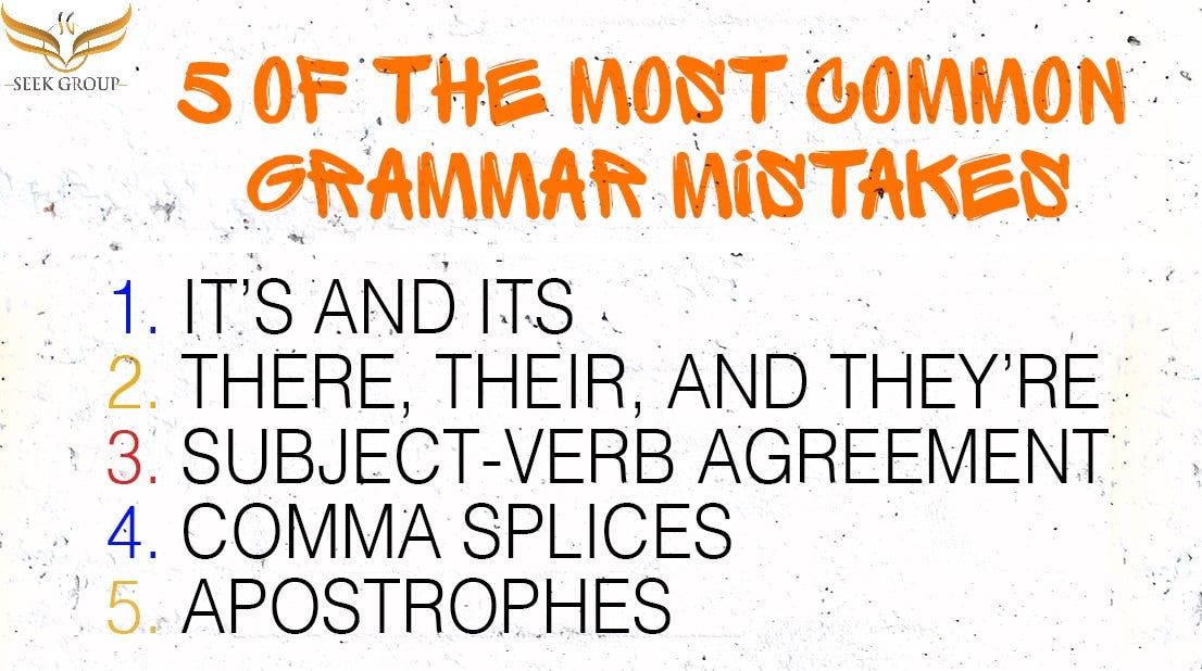 most common errors in english