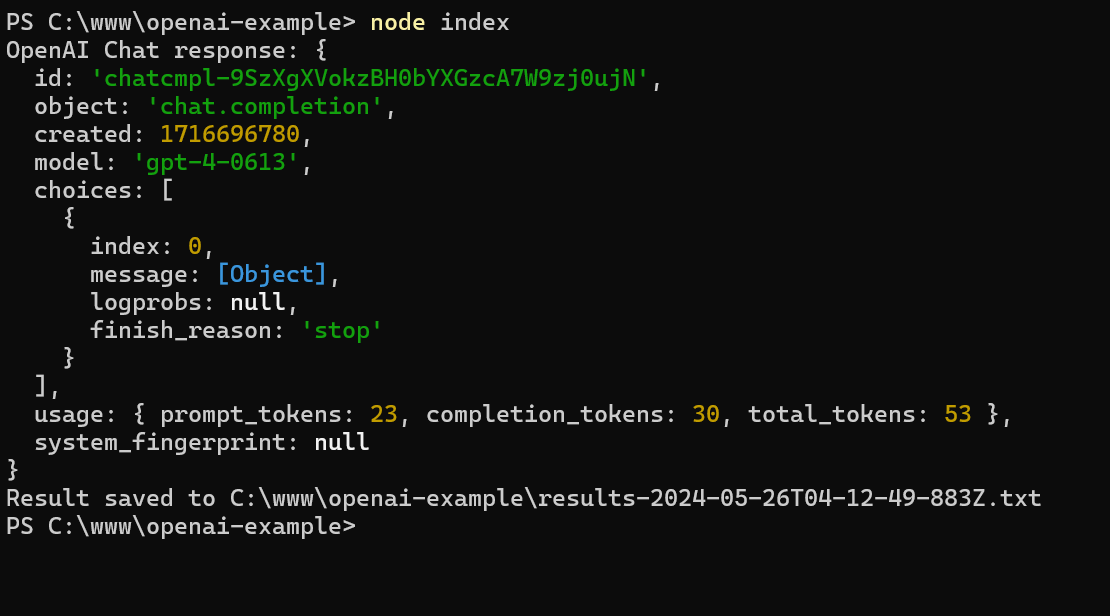 How to quickly setup a tiny OpenAI API bot using nodejs.