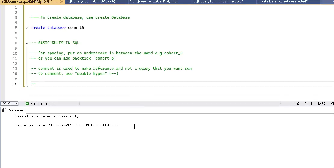 WEEK 6- SQL (Structured Query Language)