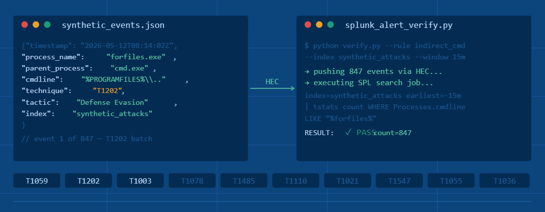 Synthetic Attack Log Generation for Splunk: A Detection Engineering Approach