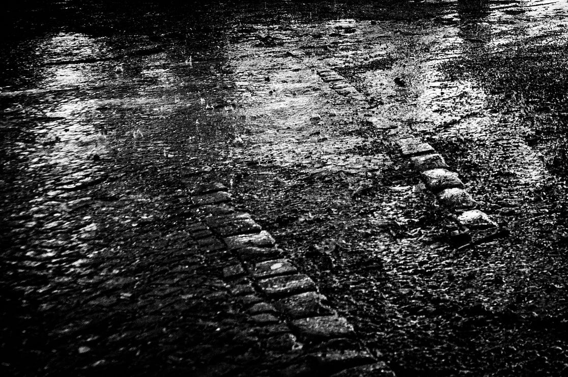 Wet street Patterns in Berlin , Friedrichshagen