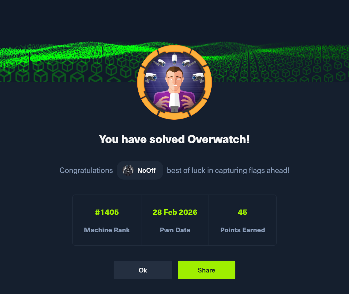 Overwatch Writeup (HackTheBox Medium Machine)