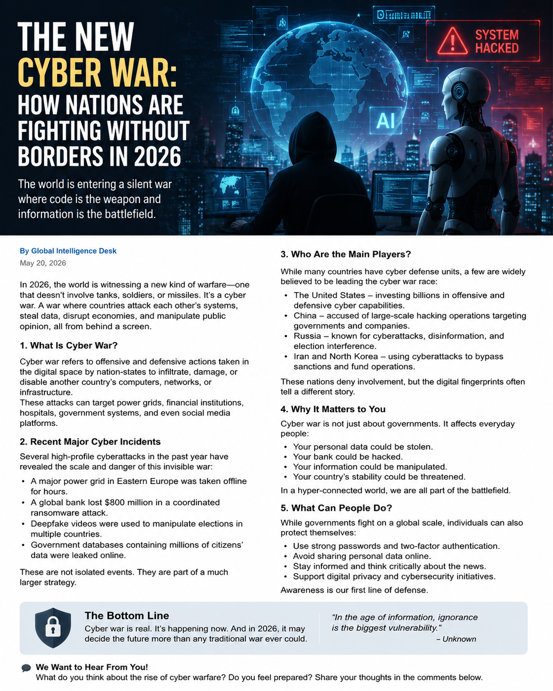 The New Cyber War: How Nations Are Fighting Without Borders in 2026