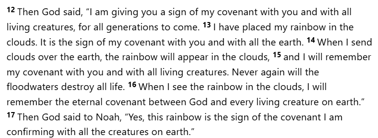 An excerpt from the bible of Genesis 9:12–16