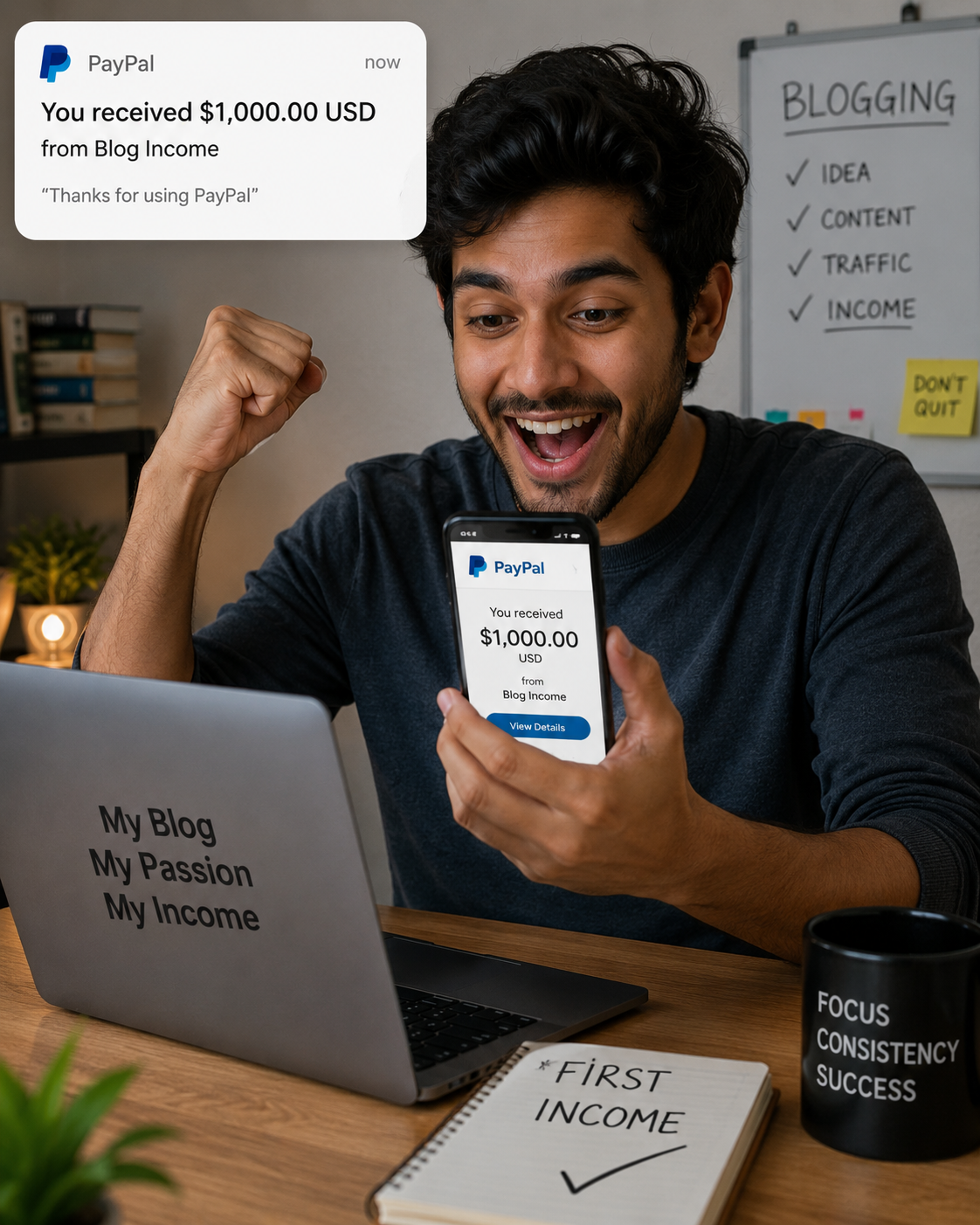 Turn Your Words Into Income: Your First $1000 Blogging Blueprint