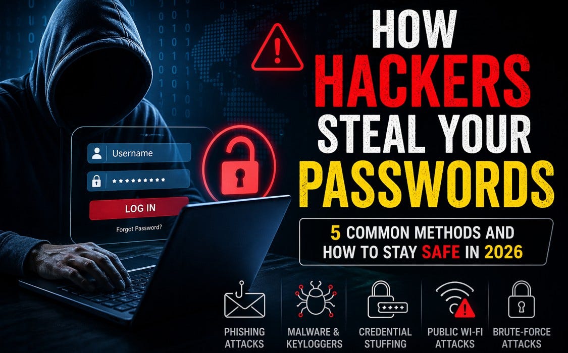 How Hackers Steal Your Passwords in 2026: 5 Common Methods and How to Stay Safe
