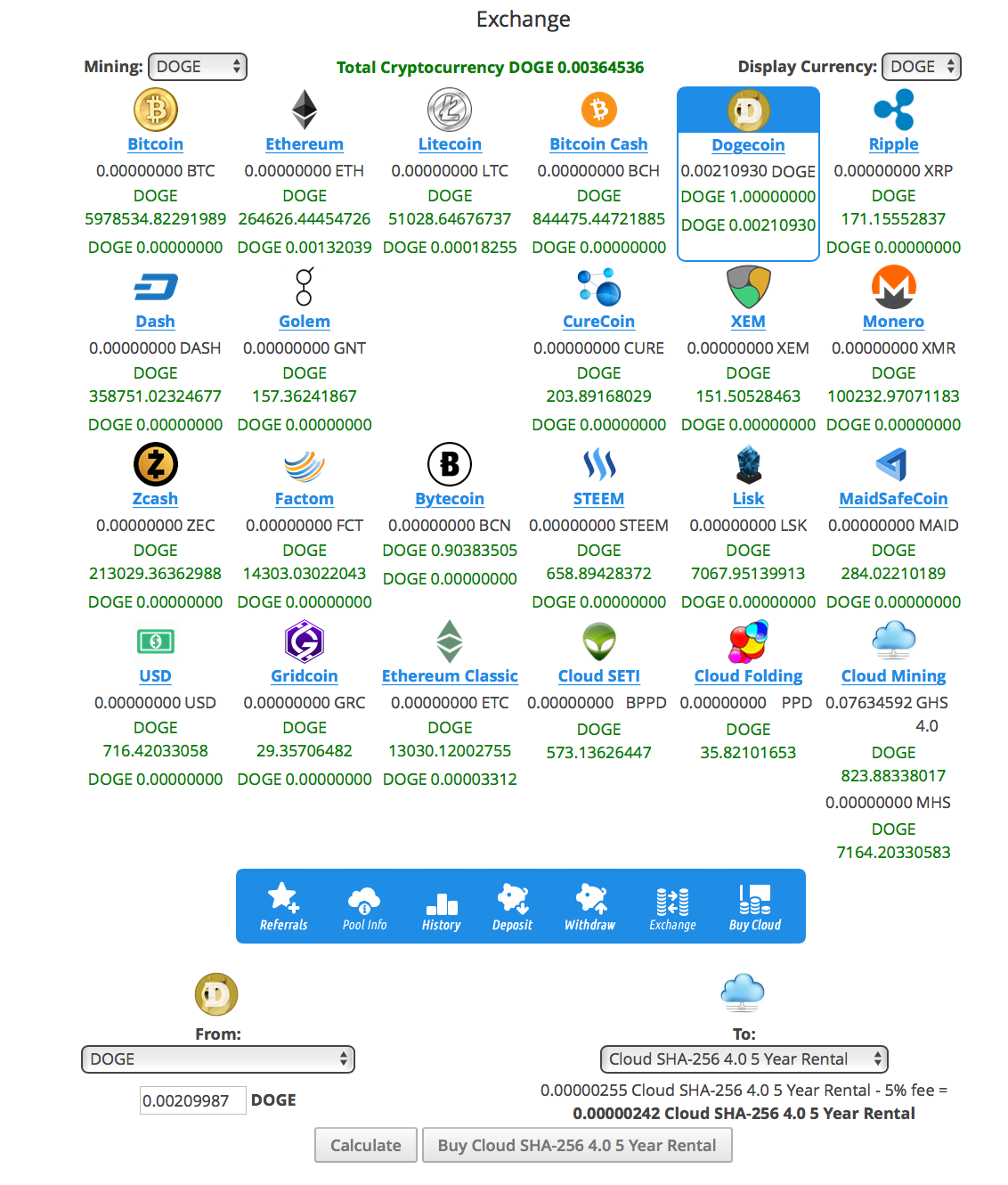 Dogecoin Cloud Mining Service List Of Popular Altcoins - 