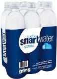 Glaceau Smartwater Vapor Distilled Water, 33.8 Ounce (Pack of 6)