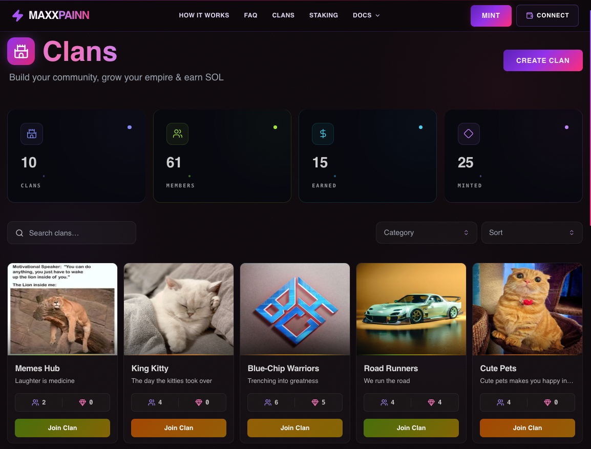 Introducing Clans on MaxxPainn: Communities That Earn Together