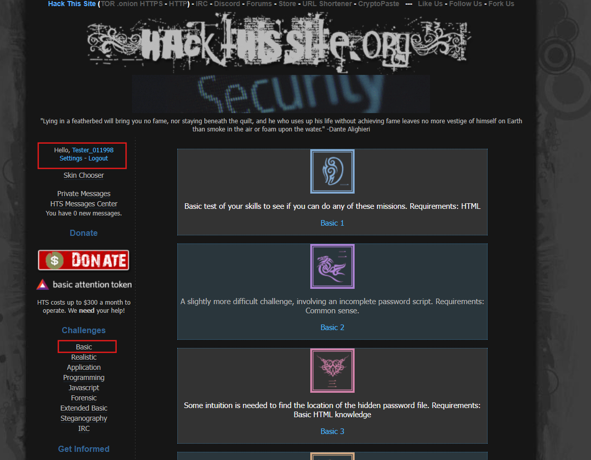 HackThisSite Basic Missions: A Pentester’s Walkthrough (Levels 1–11)