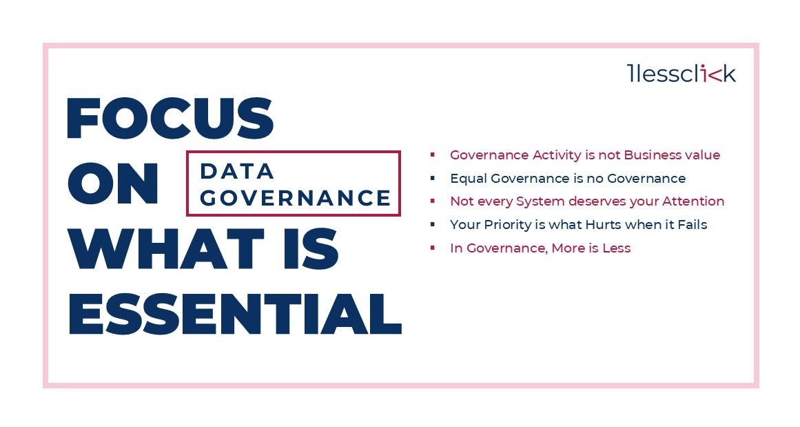 Data Governance: Focus on What Is Essential