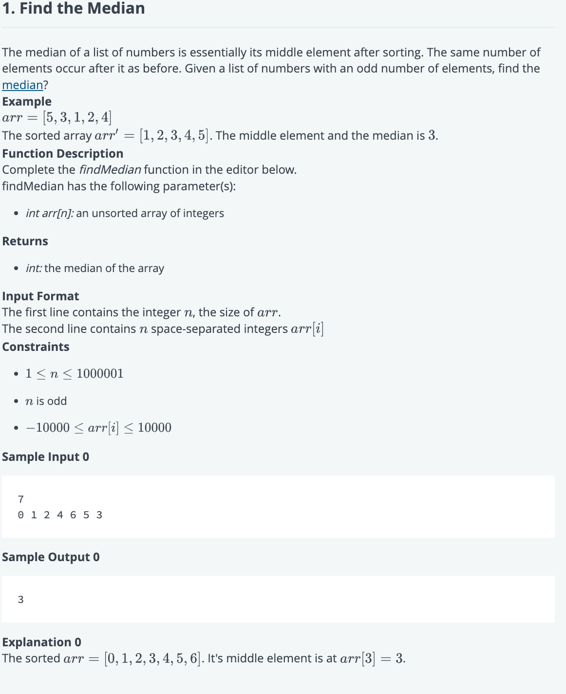 JavaScript Interview Prep: How to find the median in the array
