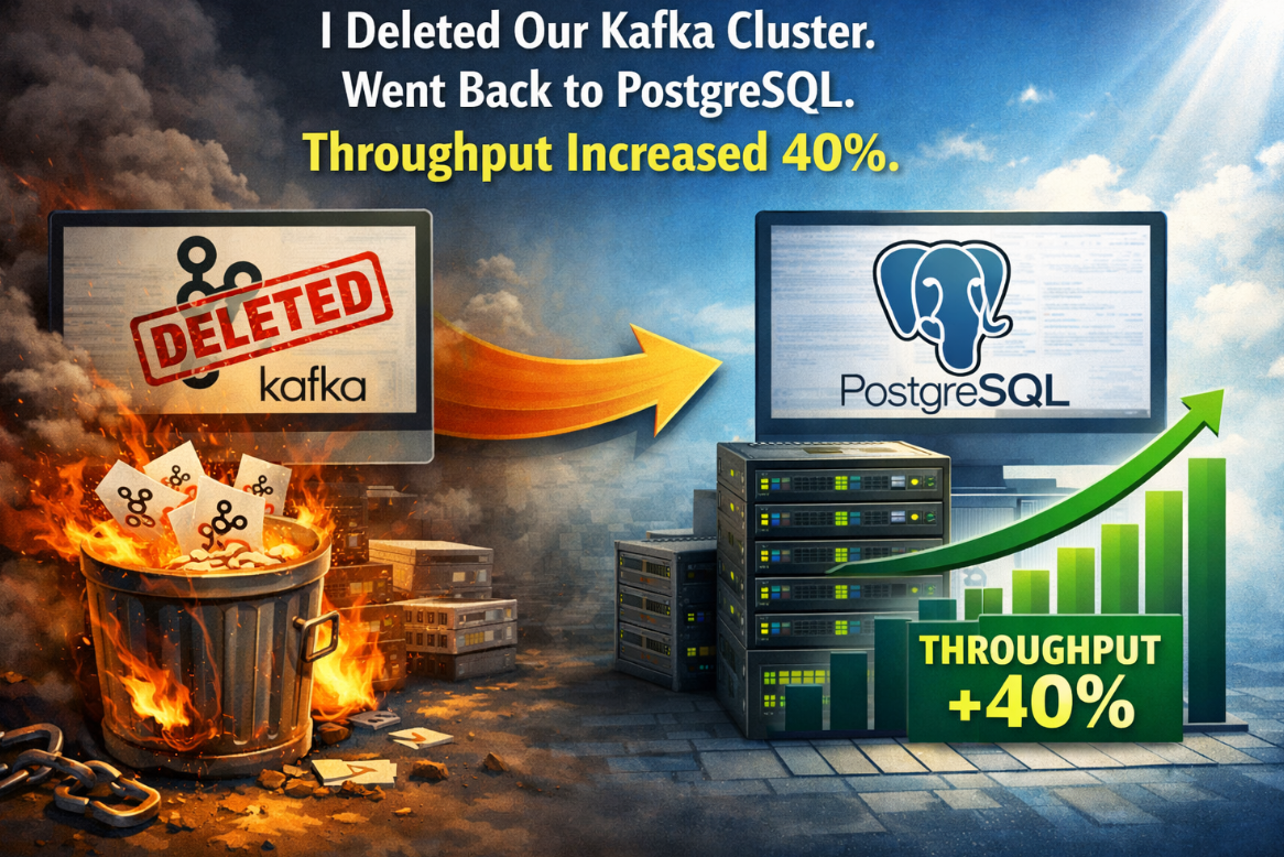 I Deleted Our Kafka Cluster. Went Back to PostgreSQL. Throughput Increased 40%.