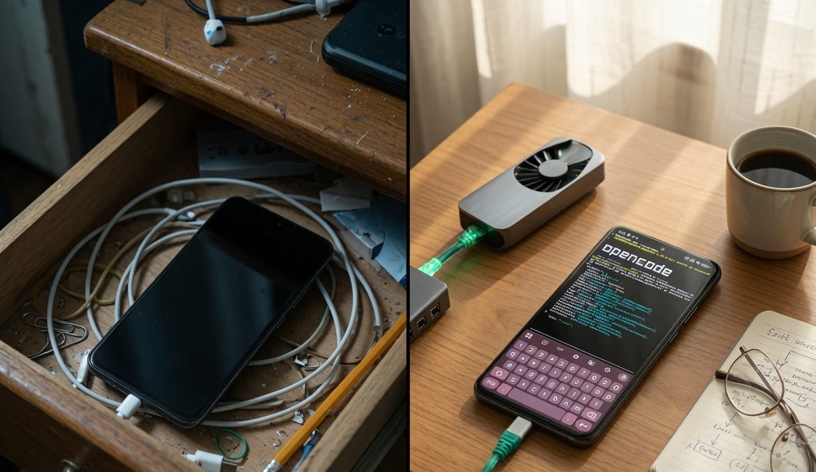 Turning an Old Android Phone into a Personal Cloud Coding Machine