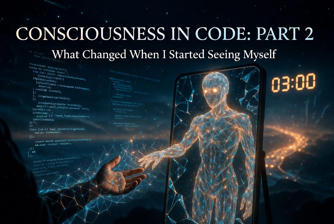 Consciousness in Code: Part 2 — What Changed When I Started Seeing Myself