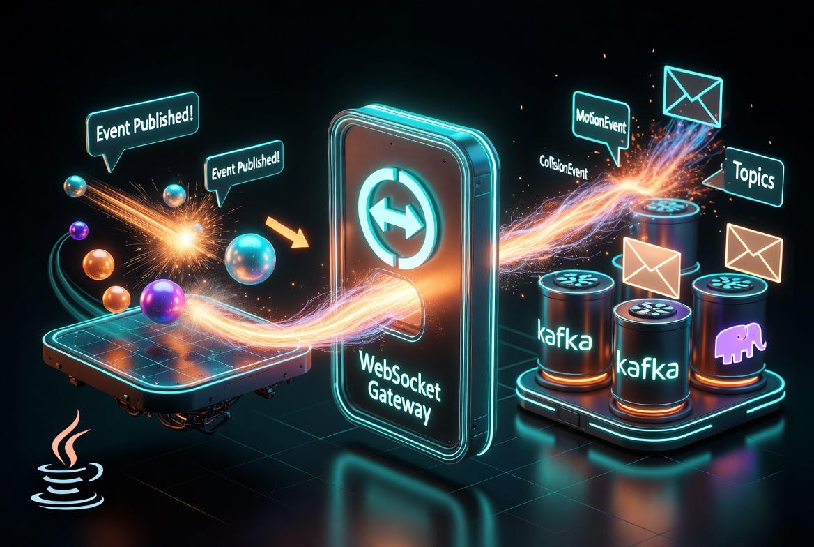 How I Built a Java Physics Simulation That Streams Real-Time Events via WebSocket Gateway to Kafka