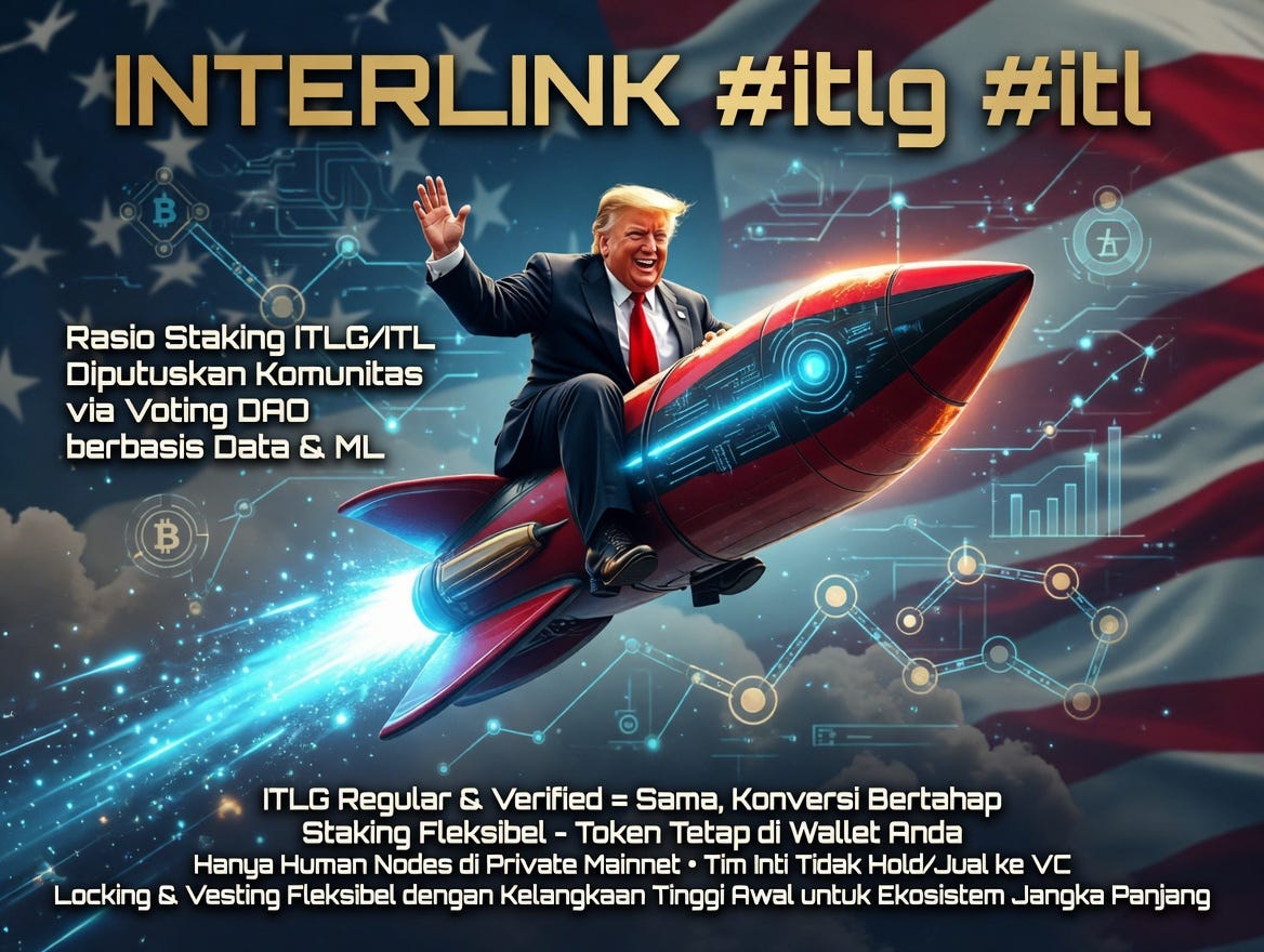 Rasio staking ITLG/ITL diputuskan komunitas melalui voting DAO berbasis data & ML.
