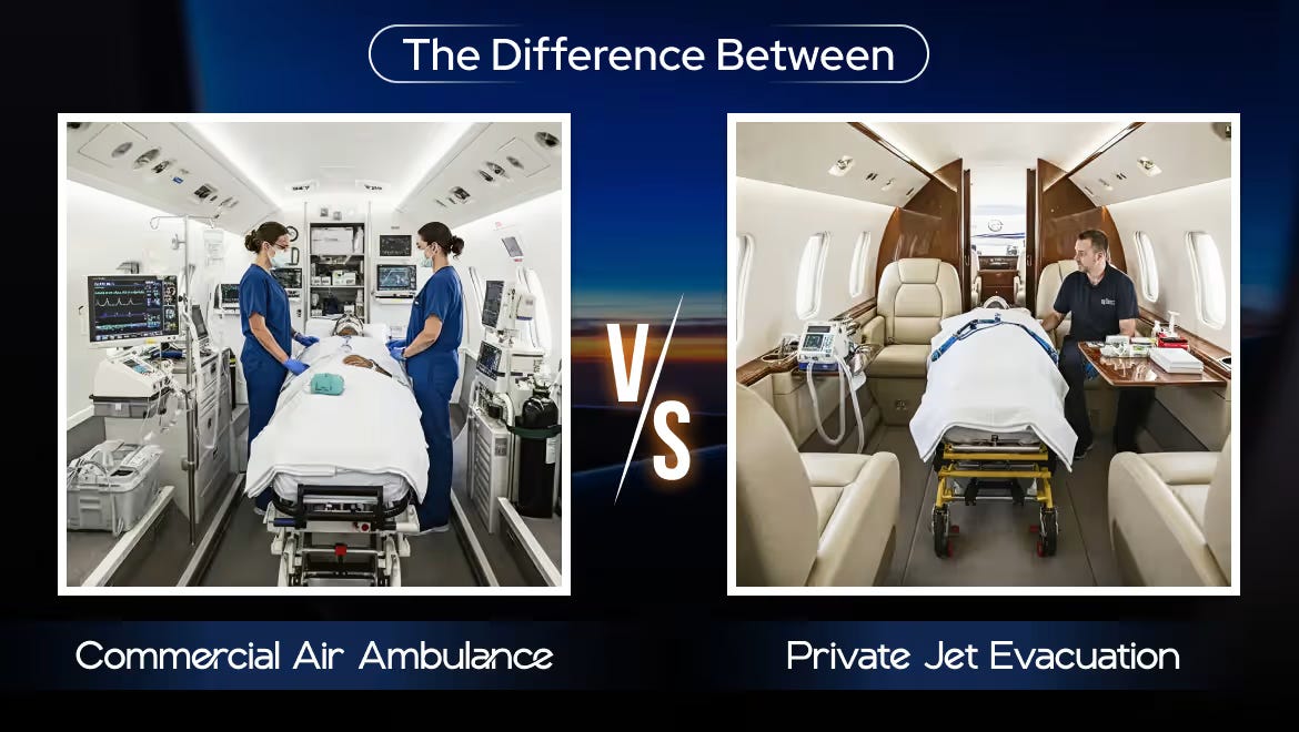 The Difference Between Commercial Air Ambulance and Private Jet Evacua
