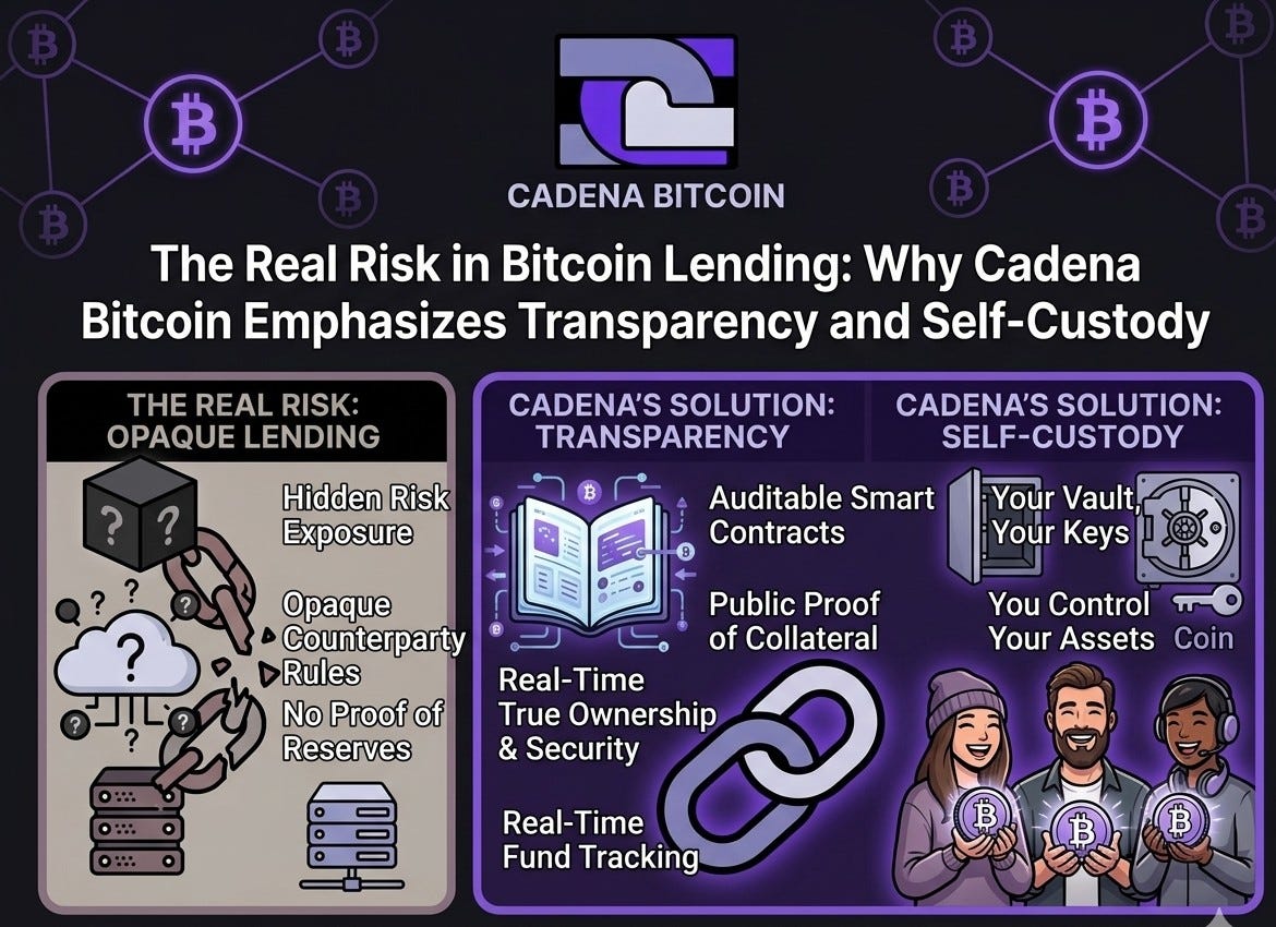 The Real Risk in Bitcoin Lending: Why Cadena Bitcoin Emphasizes Transparency and Self-Custody