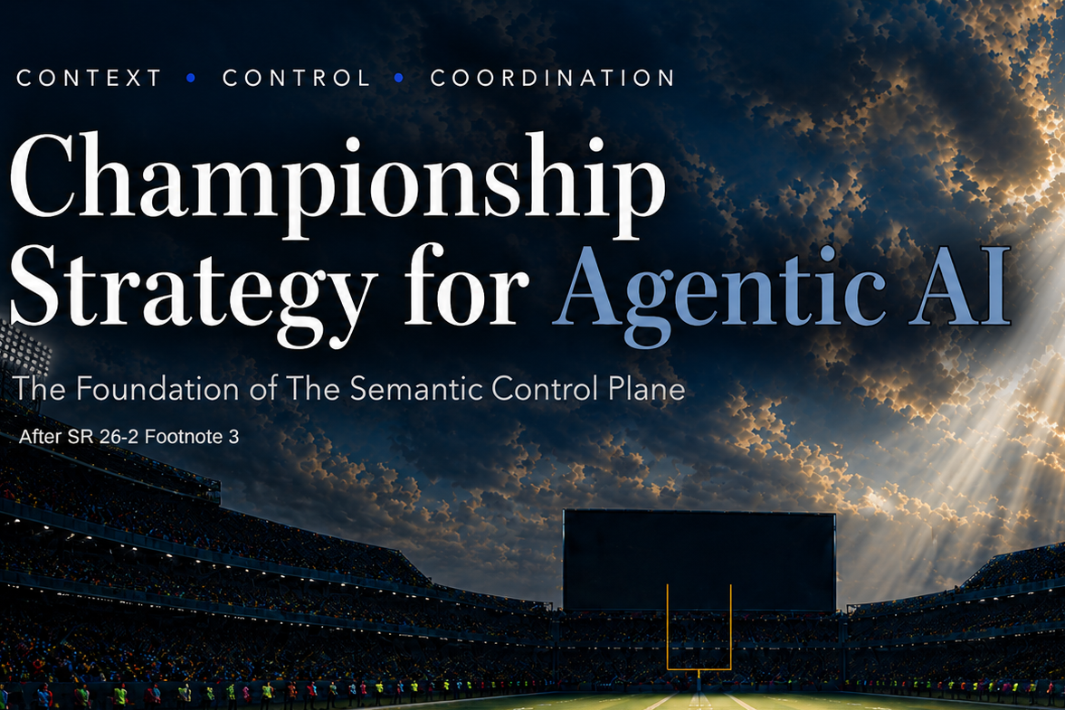 Championship Strategy forAgentic AI The Foundation of The Semantic Control Plane: After SR 26–2…