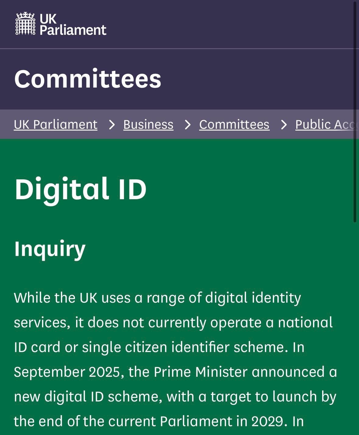 UK Digital ID Inquiry: PAC Scrutinises National Framework Plans for 2029