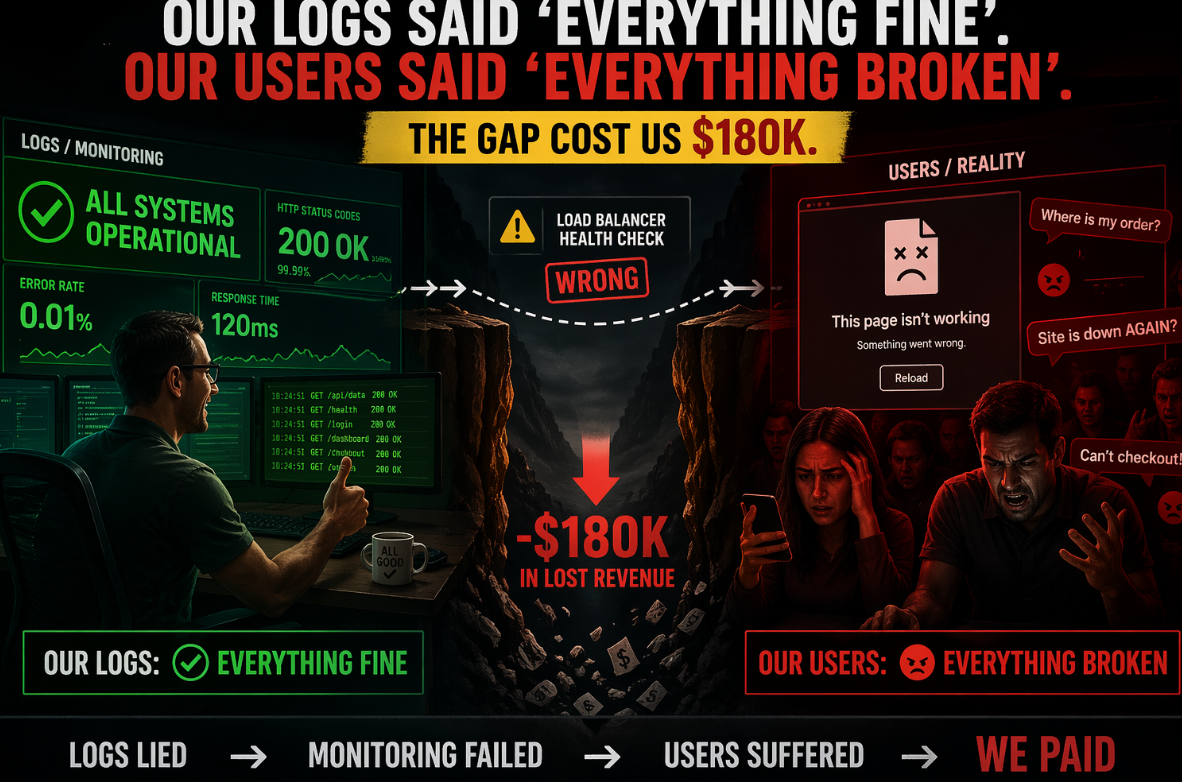 Our Logs Said ‘Everything Fine’. Our Users Said ‘Everything Broken’. The Gap Cost Us $180K.