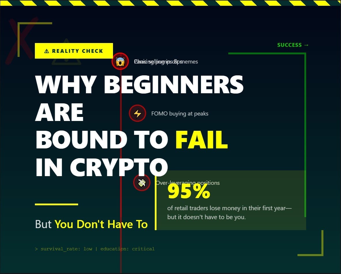 WHY BEGINNERS ARE BOUND TO FAIL IN CRYPTO