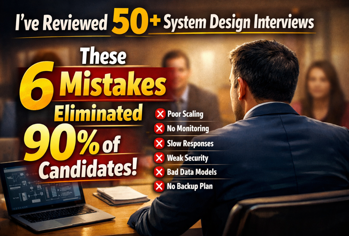 I’ve Reviewed 50+ System Design Interviews. These 6 Mistakes Eliminated 90% of Candidates.
