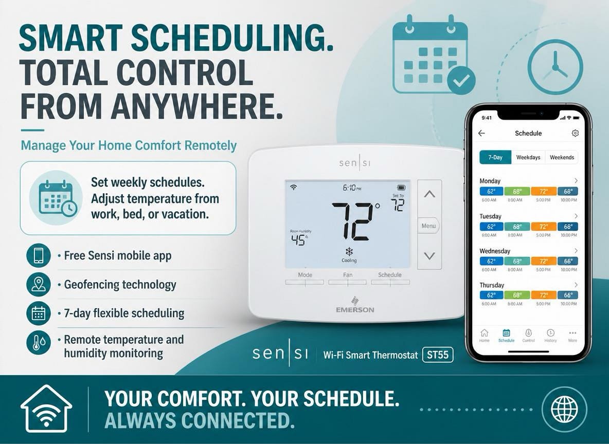 Smart Thermostat WiFi: 7 Ways Emerson Sensi ST55 Helps You Save