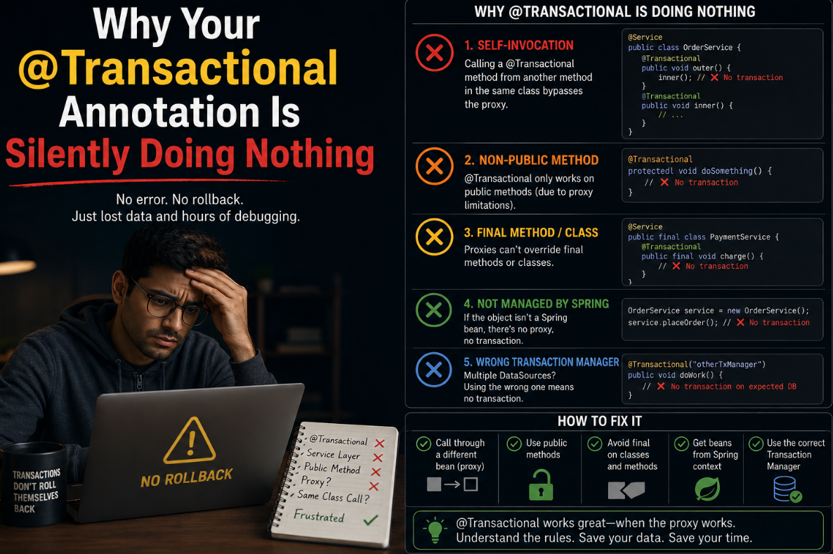 Why Your @Transactional Annotation Is Silently Doing Nothing
