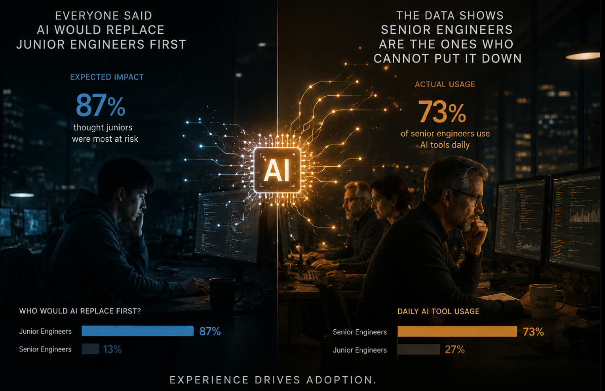 Everyone Said AI Would Replace Junior Engineers First. The Data Shows the Senior Engineers