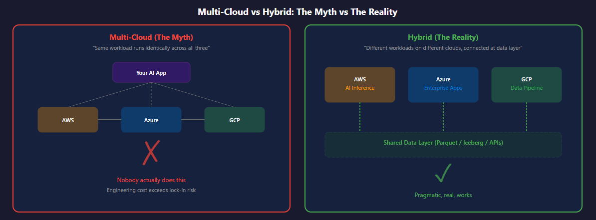 Multi-Cloud AI is a Lie (But Hybrid Isn’t): The Real Architecture Options in 2026
