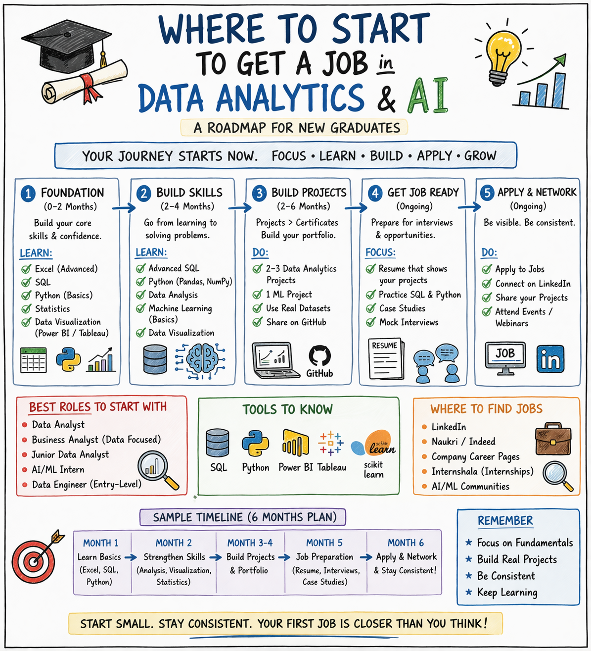 Where to Start After Graduation: A Practical Roadmap to Data Analytics and AI Careers