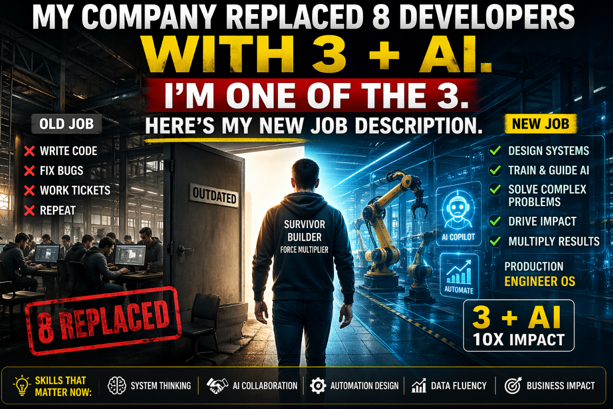 My Company Replaced 8 Developers With 3 + AI. I’m One of the 3. Here’s My New Job Description.
