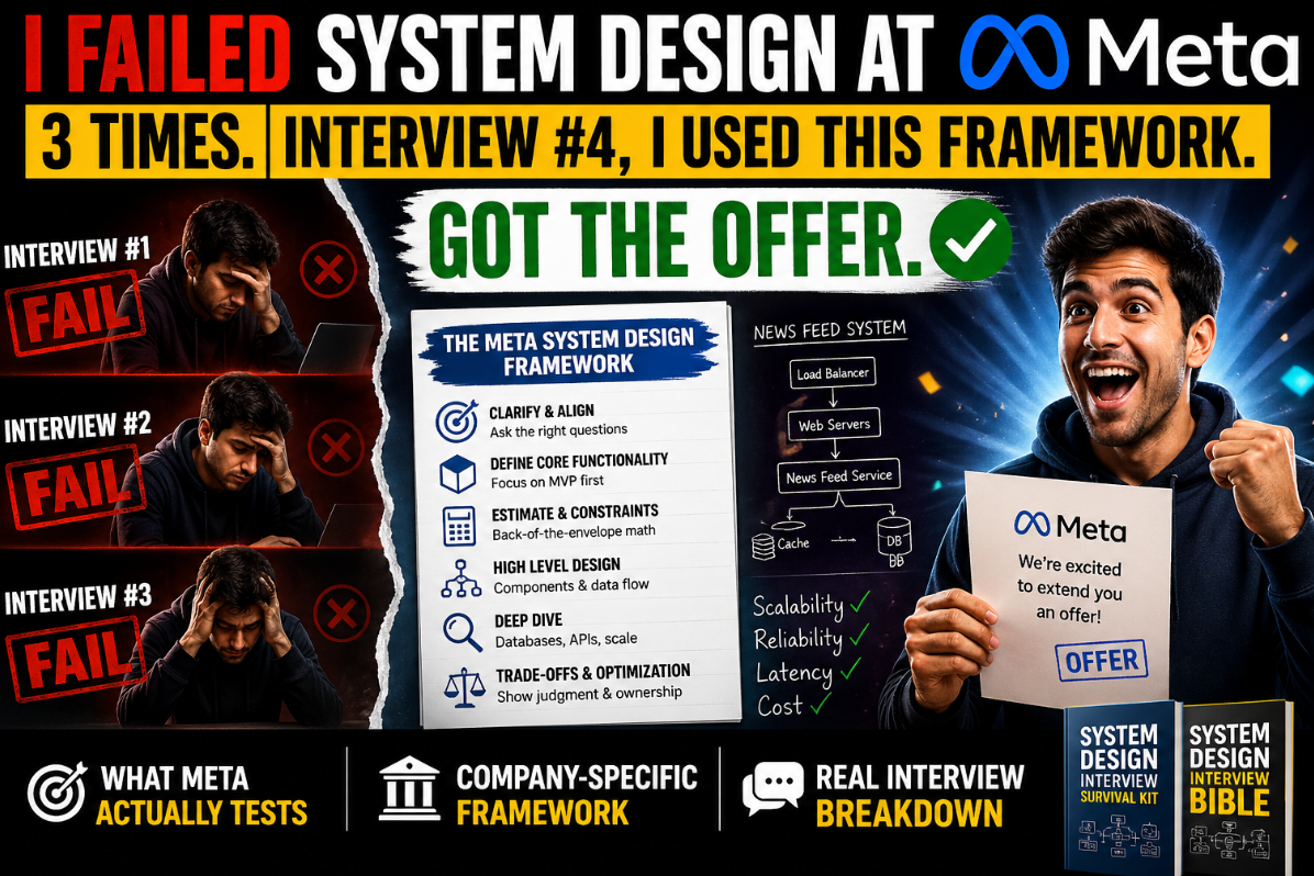 I Failed System Design at Meta 3 Times. Interview #4, I Used This Framework. Got the Offer.