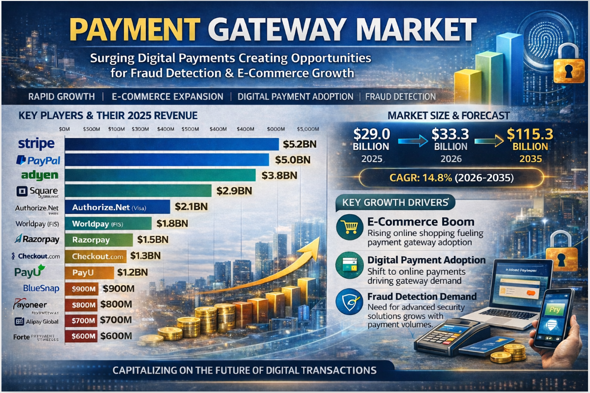 Payment Gateway Market to Reach $115.3B by 2035 | Growth, Trends & M&A Insights
