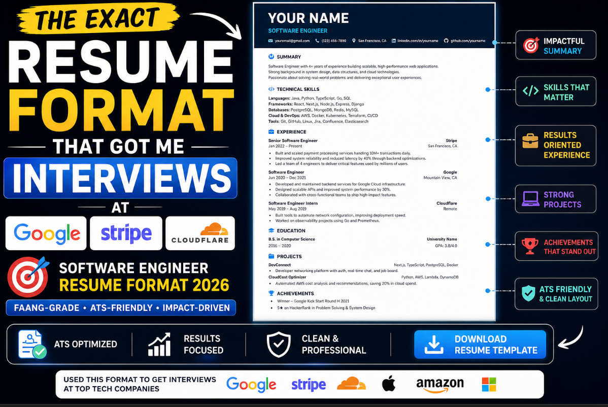 The Exact Resume Format That Got Me Interviews at Google, Stripe, and Cloudflare